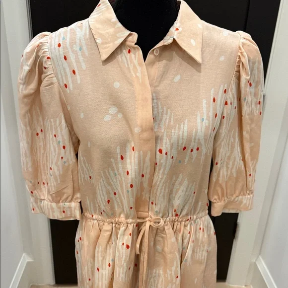 Hunter Bell Peach Mini Dress with Red and White Details - Picture 4 of 4